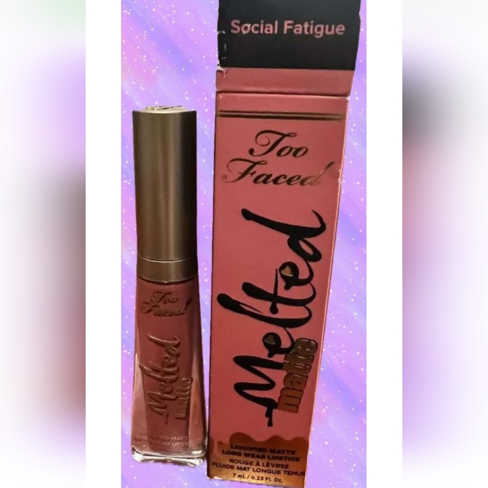 🌟HP🌟🧚‍🌟SOCIAL FATIGUE Too Faced DISCONTINUED Melted Liquid Lipstick NWT - Picture 2 of 5